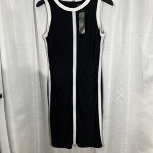 Lauren Ralph Lauren Women's Black‎ / White Back Zip Sleeveless Dress Size 8